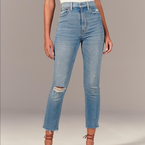 abercrombie high rise mom jeans